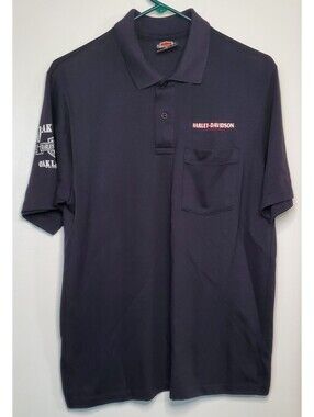 Vintage 1993 Harley-Davidson Oak Lawn IL Polo Shirt Mens L Single Stitch